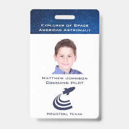 子供用パーソナライズ宇宙飛行士バッジ バッジ
