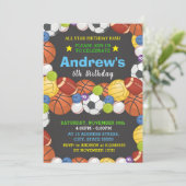 子供用パーソナルスポーツ誕生日招待状 招待状 (スタンド正面)