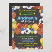 子供用パーソナルスポーツ誕生日招待状 招待状 (正面/裏面)