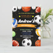 子供用パーソナルスポーツ誕生日招待状 招待状 (スタンド正面)