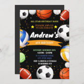 子供用パーソナルスポーツ誕生日招待状 招待状 (正面/裏面)