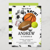 子供用パーソナルスポーツ誕生日招待状 招待状 (正面/裏面)