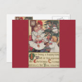 子供用ビクトリアンヴィンテージクリスマスポストカード シーズンポストカード (正面/裏面)