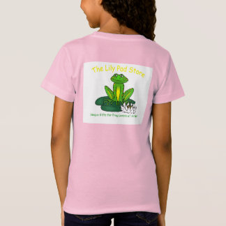 子供用ピンクのスイレンに乗ったカエル Tシャツ