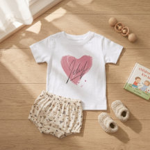 子供用ピンクハートTシャツ