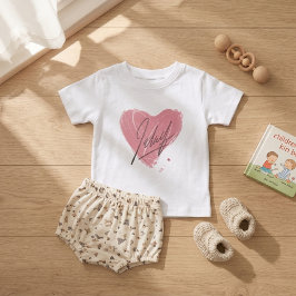 子供用ピンクハートTシャツ ベビーTシャツ
