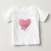 子供用ピンクハートTシャツ ベビーTシャツ (正面)