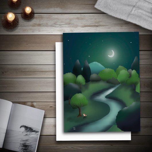 子供用ファンタジー本イラストレーションカー空白のド ポストカード