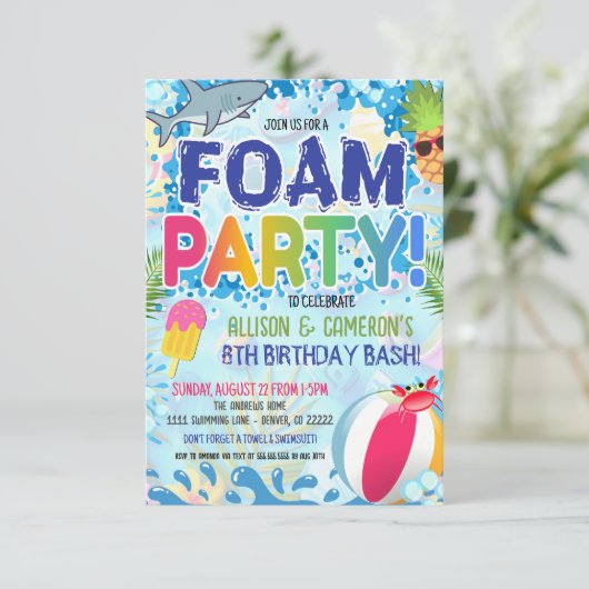 子供用フォームパーティーの招待状 招待状 (スタンド正面)