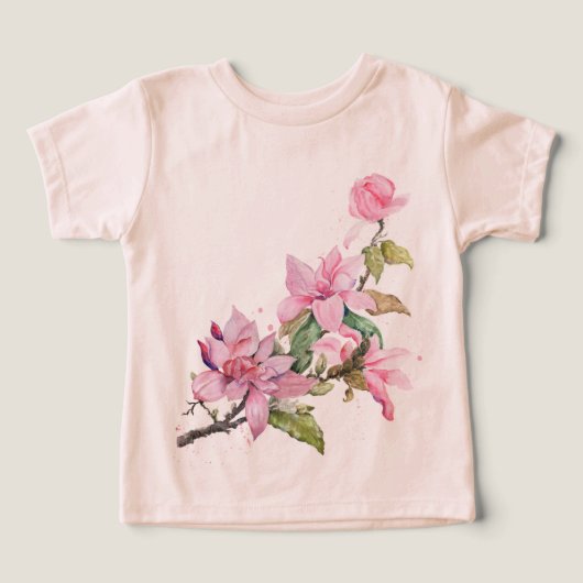 子供用フラワーデザインTシャツ (デザイン正面)