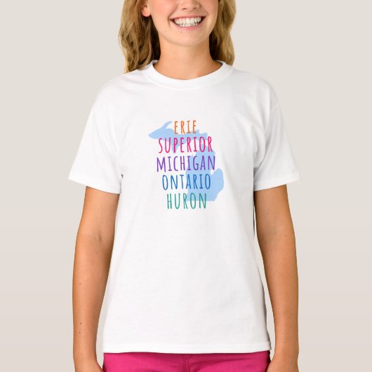 子供用ミシガン州五大湖ミトン州Tシャツ Tシャツ (正面)