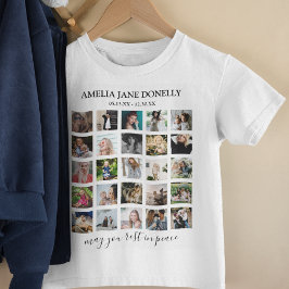 子供用モダンな追悼フォトコラージュTシャツ Tシャツ