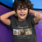子供用モダン3枚写真コラージュ葬式Tシャツ Tシャツ