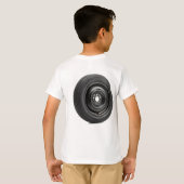 子供用モンスタートラック スペアタイヤ Tシャツ (裏面フル)