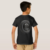 子供用モンスタートラック スペアタイヤ Tシャツ (裏面フル)