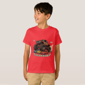 子供用モンスタートラック スペアタイヤ Tシャツ (正面フル)