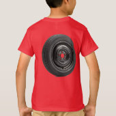 子供用モンスタートラック スペアタイヤ Tシャツ (裏面)