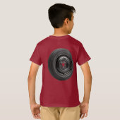 子供用モンスタートラック スペアタイヤ Tシャツ (裏面フル)