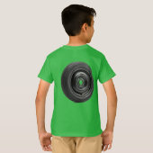 子供用モンスタートラック スペアタイヤ Tシャツ (裏面フル)