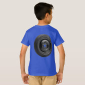 子供用モンスタートラック スペアタイヤ Tシャツ (裏面フル)