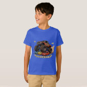 子供用モンスタートラック スペアタイヤ Tシャツ (正面フル)