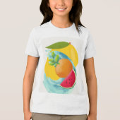 子供用ユニセックス白Tシャツ トライブレンドTシャツ (正面)