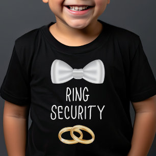 子供用リングベアラーリングセキュリティ かわいい男の子の結婚式 Tシャツ