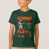 子供用レトロ宇宙飛行士スペースエクスプローラーTシャツ Tシャツ (正面)