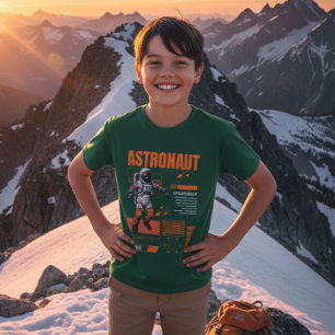 子供用レトロ宇宙飛行士スペースエクスプローラーTシャツ Tシャツ