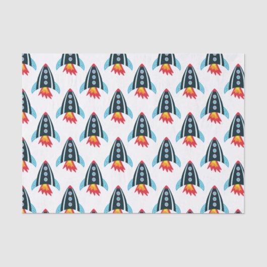 子供用ロケット宇宙パターン 薄葉紙 (正面)