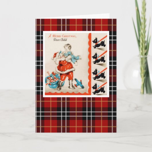 子供用ヴィンテージクリスマステリア犬 シーズンカード (正面)