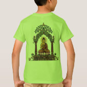 子供用仏画Tシャツ - 平和な瞑想デザインの子供服 Tシャツ (裏面)