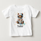 子供用宇宙飛行士クマのカスタム服 ベビーTシャツ (正面)