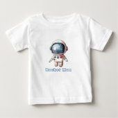 子供用宇宙飛行士 宇宙 テーマ かわいい ロケット ベビーTシャツ (正面)