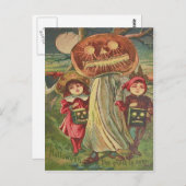 子供用幽霊ジャックオランタンパンプキン ポストカード (正面/裏面)