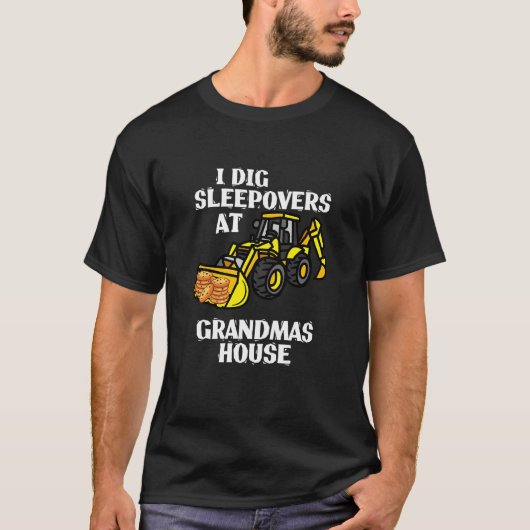子供用建設用ローダーショベル 私は掘るよ パジャマパーティー Tシャツ (正面)