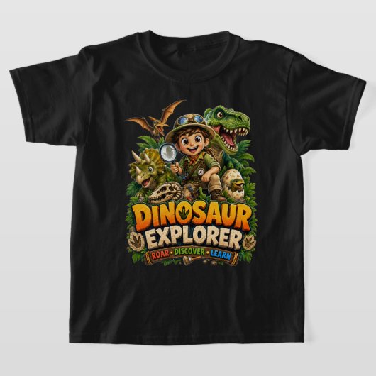 子供用恐竜シャツ | 将来の古生物学者 Tシャツ (レイダウン)