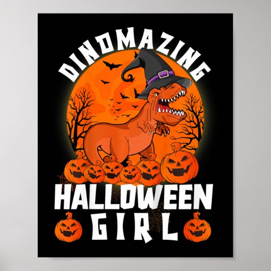 子供用恐竜ハロウィン ガール 恐竜フレーズ コス ポスター (正面)