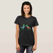 子供用恐竜ボクシングTレックスTシャツギフトグローブ Tシャツ (正面フル)