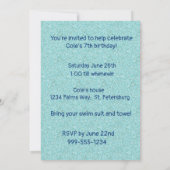 子供用水中の輝きのサメパーティー招待状 招待状 (裏面)