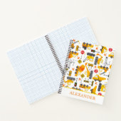 子供用水彩の建設車両 - 名前入り ノートブック (内部)