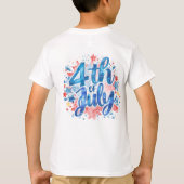 子供用水彩画アメリカ独立記念日Tシャツ Tシャツ (裏面)