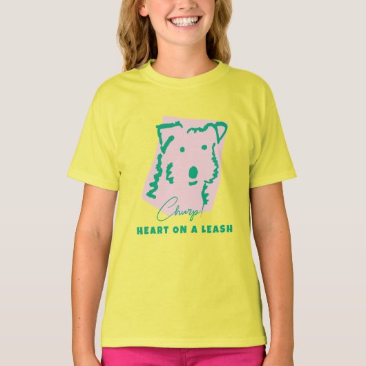 子供用犬Tシャツ かわいいスローガン ミニマル Tシャツ (正面)