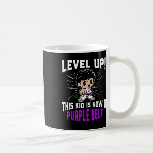 子供用空手ユニフォーム紫帯認定Tシャツギフト コーヒーマグカップ (右)