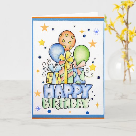 子供用誕生日カード カード (黄色い花)