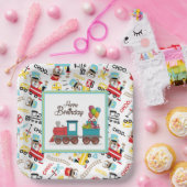 子供用誕生日列車 ペーパープレート (パーティー)