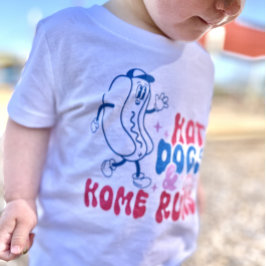 子供用野球シャツ ホットドッグとホームランのTシャツ トドラーTシャツ
