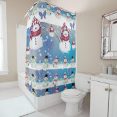 子供用雪だるまシャワーカーテン赤白 シャワーカーテン (インサイチュ)