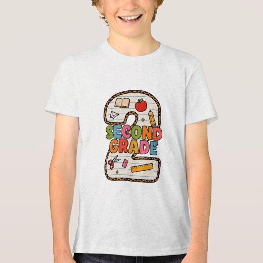 **子供用高品質ジャージーTシャツ トライブレンドＴシャツ (正面)