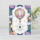 子供用魔法ホットエアバルーン誕生日 招待状 (スタンド正面)